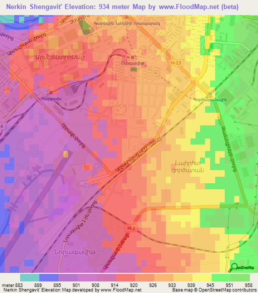 Nerkin Shengavit',Armenia Elevation Map