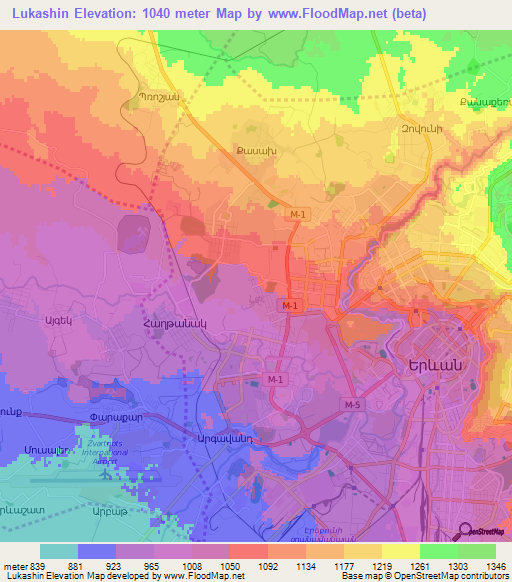 Lukashin,Armenia Elevation Map