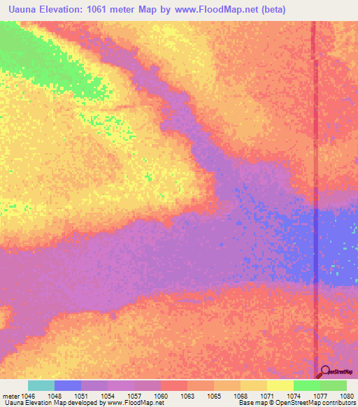 Uauna,Angola Elevation Map