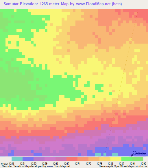Samutar,Angola Elevation Map