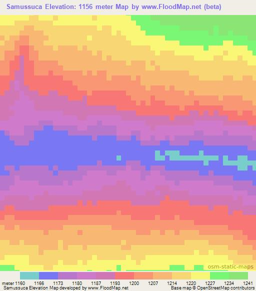 Samussuca,Angola Elevation Map