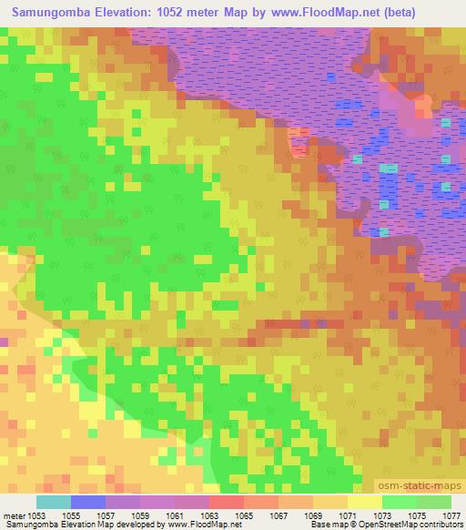 Samungomba,Angola Elevation Map