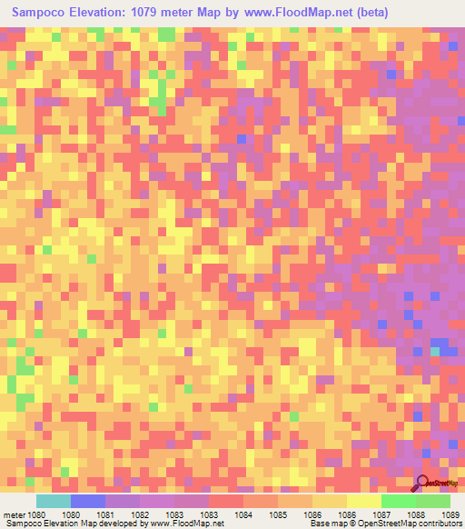 Sampoco,Angola Elevation Map