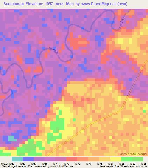 Samatunga,Angola Elevation Map