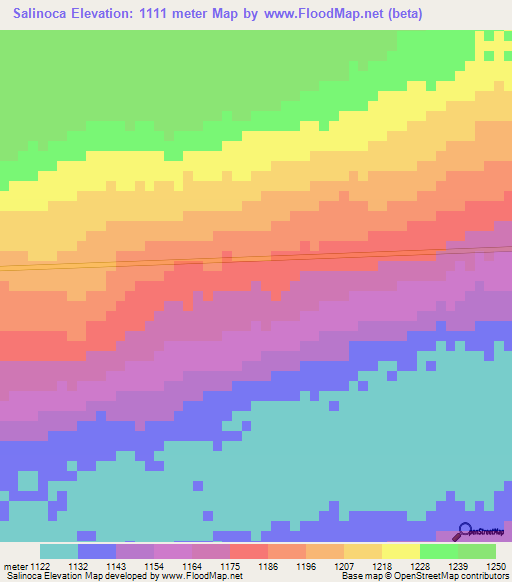 Salinoca,Angola Elevation Map