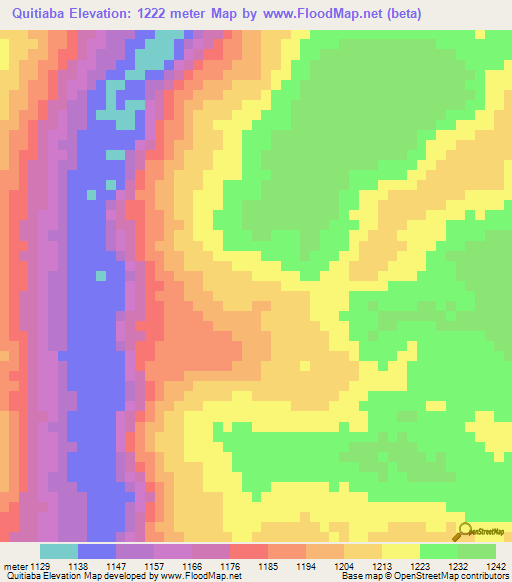 Quitiaba,Angola Elevation Map