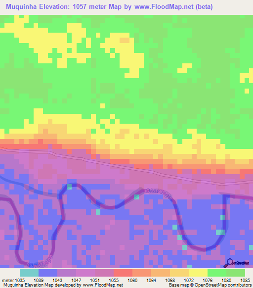 Muquinha,Angola Elevation Map