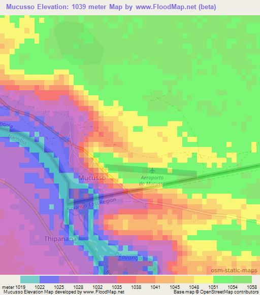 Mucusso,Angola Elevation Map