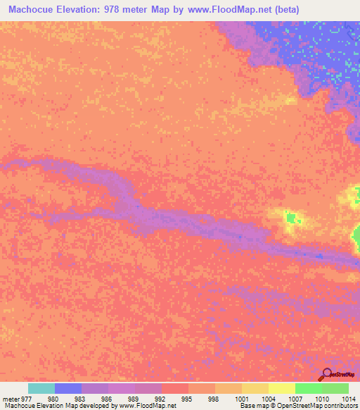 Machocue,Angola Elevation Map