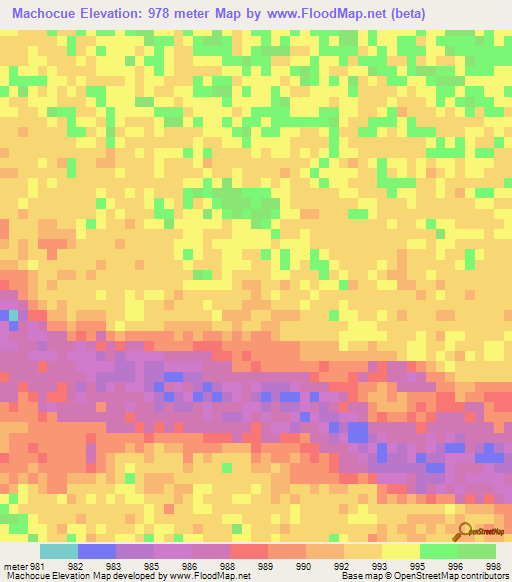 Machocue,Angola Elevation Map