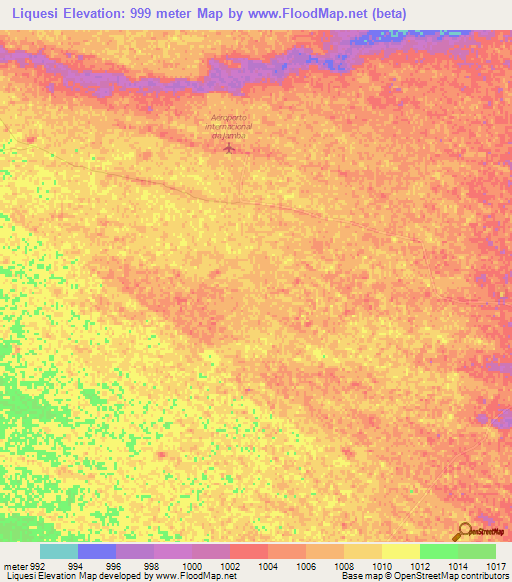 Liquesi,Angola Elevation Map