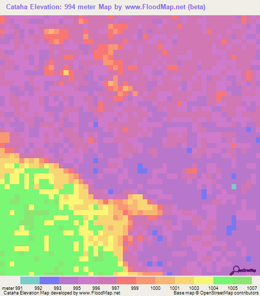 Cataha,Angola Elevation Map