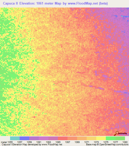 Capuca II,Angola Elevation Map