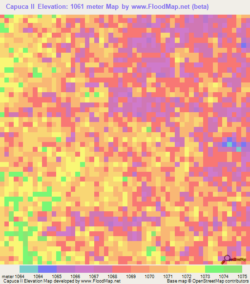 Capuca II,Angola Elevation Map