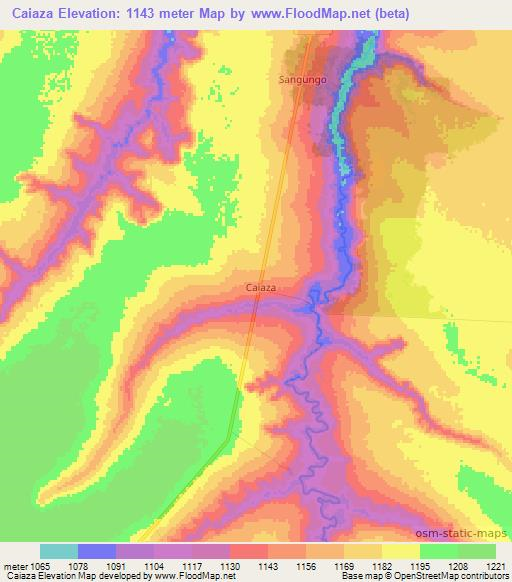Caiaza,Angola Elevation Map