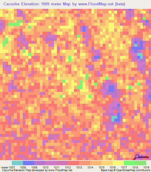 Cacunhe,Angola Elevation Map
