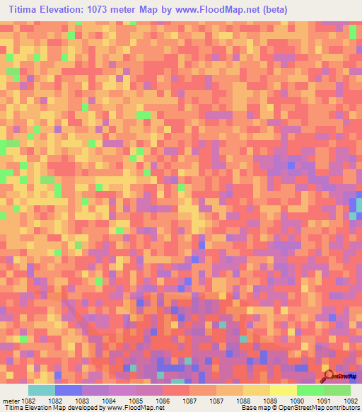 Titima,Namibia Elevation Map
