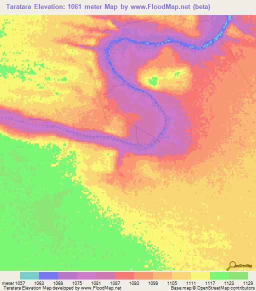 Taratara,Namibia Elevation Map