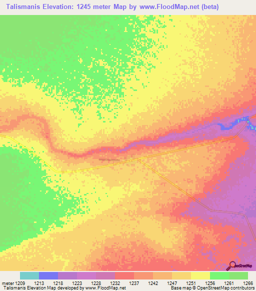 Talismanis,Namibia Elevation Map