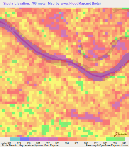 Sipula,Namibia Elevation Map