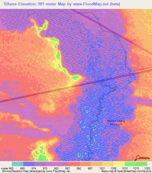 Sifuma,Namibia Elevation Map