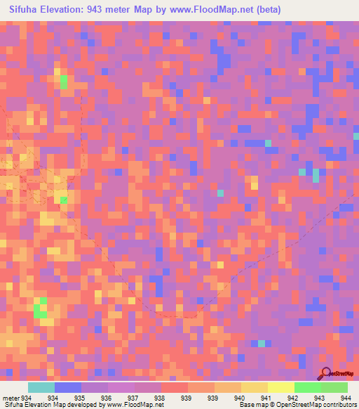 Sifuha,Namibia Elevation Map