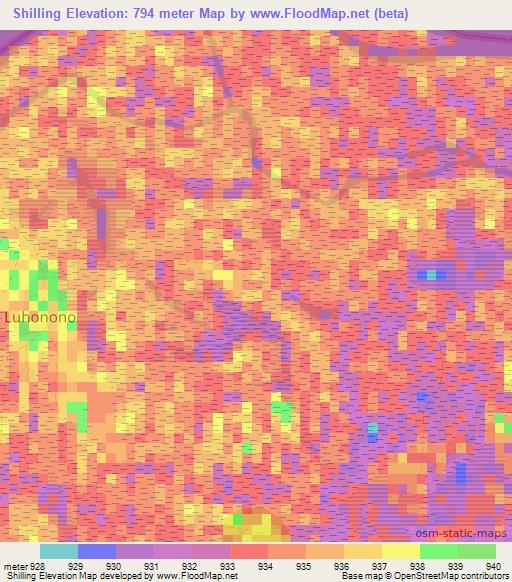 Shilling,Namibia Elevation Map
