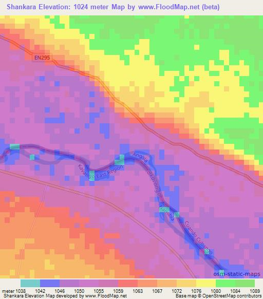 Shankara,Namibia Elevation Map