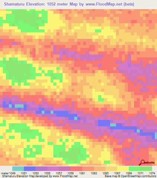 Shamaturu,Namibia Elevation Map