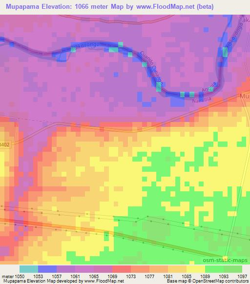 Mupapama,Namibia Elevation Map