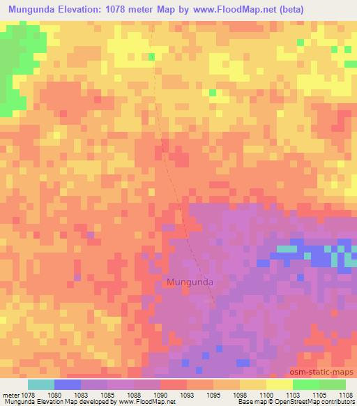 Mungunda,Namibia Elevation Map