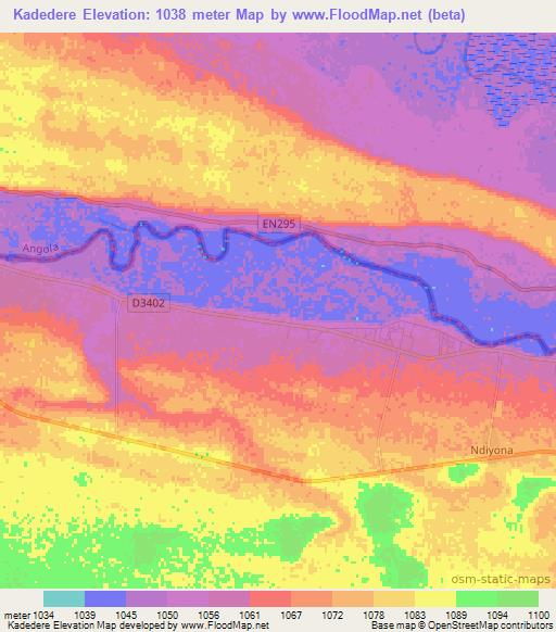 Kadedere,Namibia Elevation Map