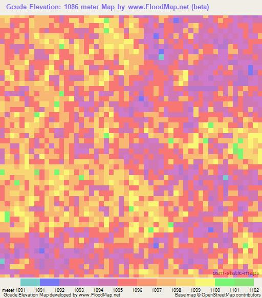 Gcude,Namibia Elevation Map