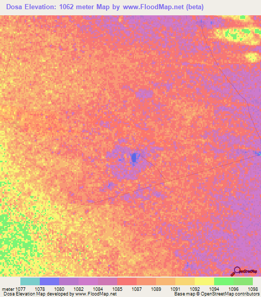 Dosa,Namibia Elevation Map