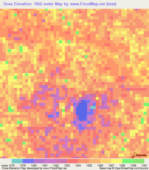 Dosa,Namibia Elevation Map