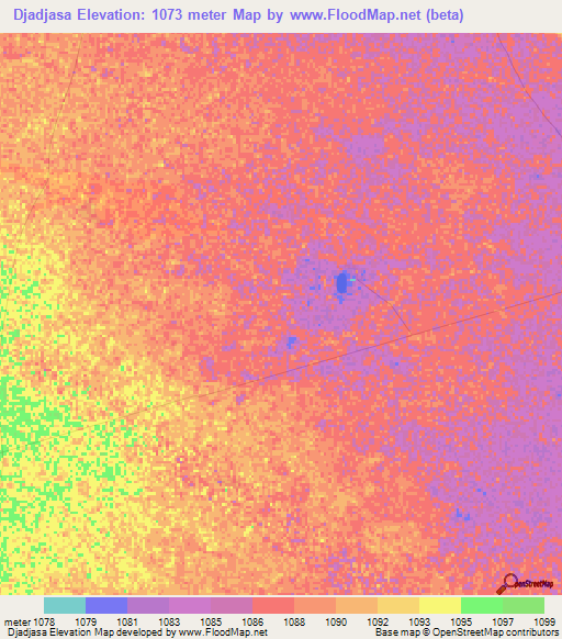Djadjasa,Namibia Elevation Map