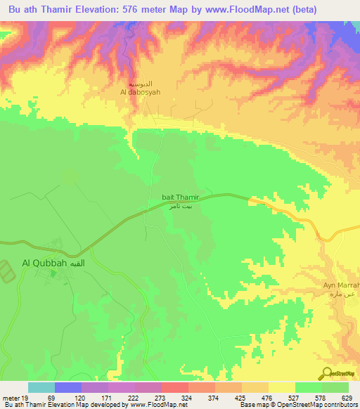 Bu ath Thamir,Libya Elevation Map