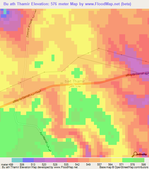 Bu ath Thamir,Libya Elevation Map