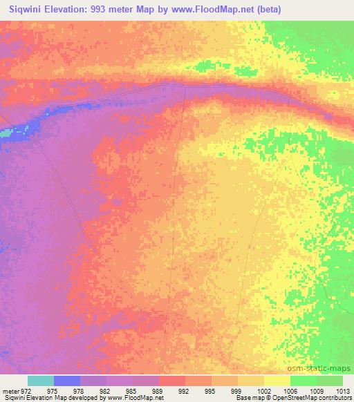 Siqwini,Zimbabwe Elevation Map