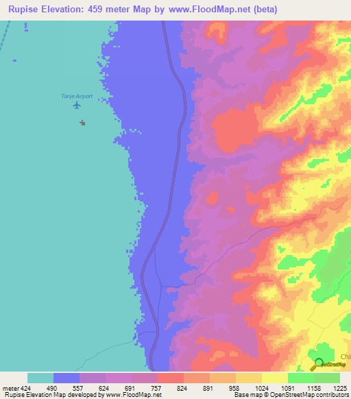 Rupise,Zimbabwe Elevation Map