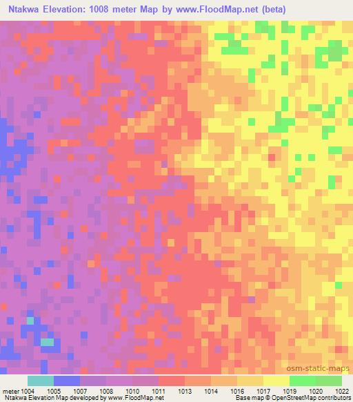 Ntakwa,Zimbabwe Elevation Map