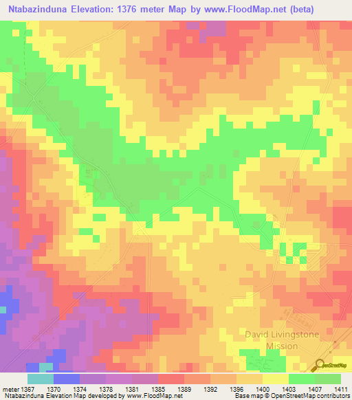 Ntabazinduna,Zimbabwe Elevation Map