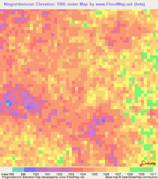 Ningombenonzi,Zimbabwe Elevation Map