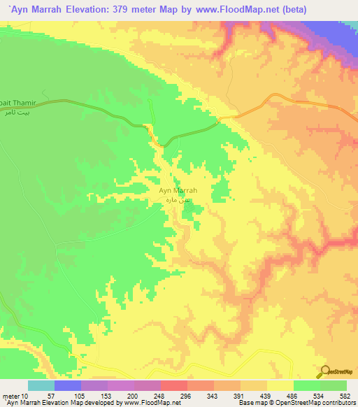 `Ayn Marrah,Libya Elevation Map