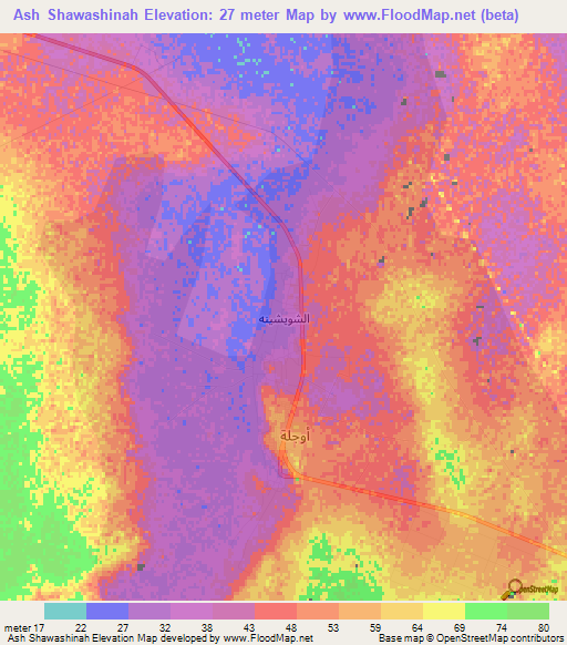 Ash Shawashinah,Libya Elevation Map