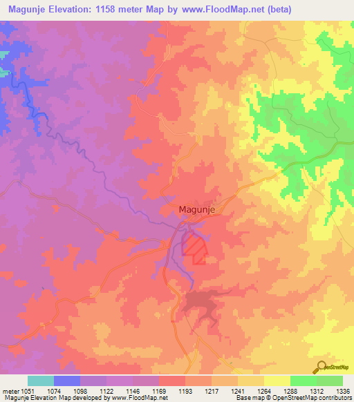 Magunje,Zimbabwe Elevation Map