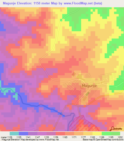 Magunje,Zimbabwe Elevation Map