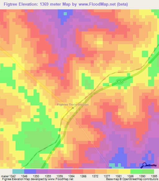 Figtree,Zimbabwe Elevation Map