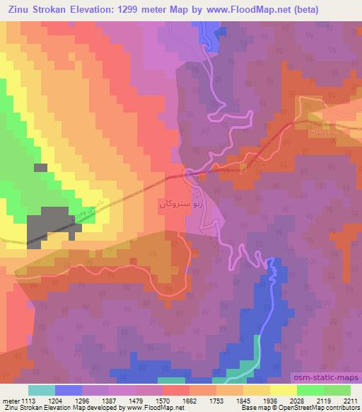 Zinu Strokan,Iraq Elevation Map