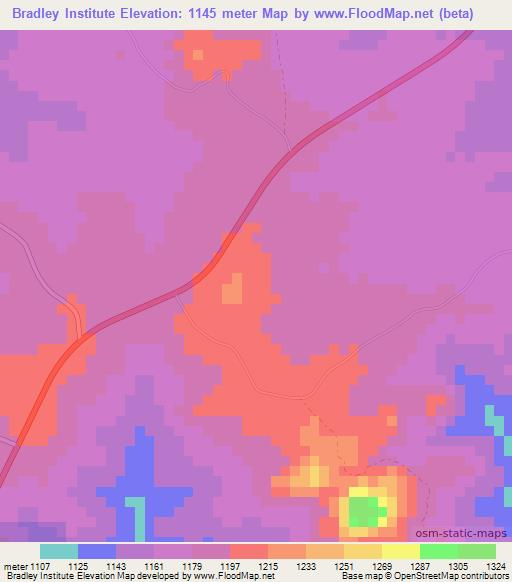Bradley Institute,Zimbabwe Elevation Map